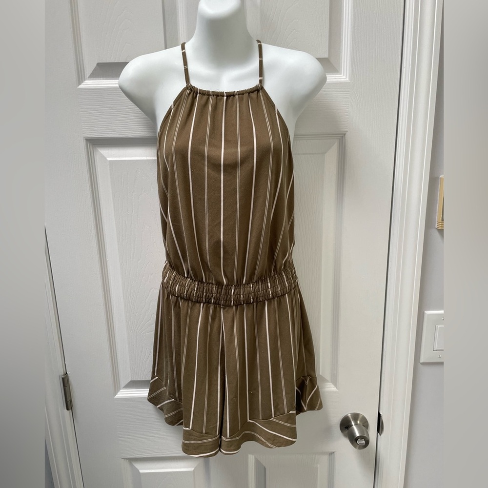 Striped Brown Romper